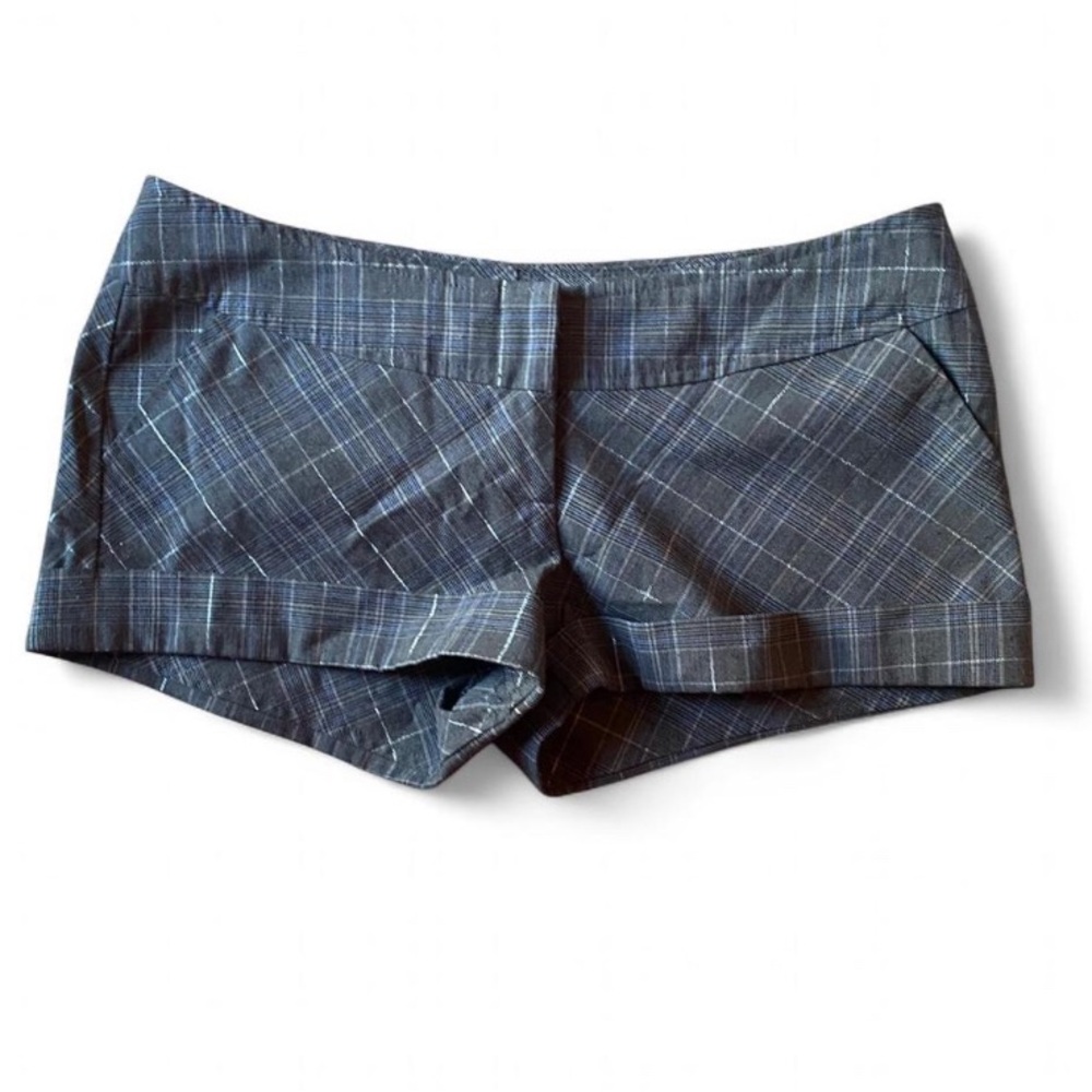 Vintage Y2K Wet Seal Gray Plaid Women's Mini Shorts